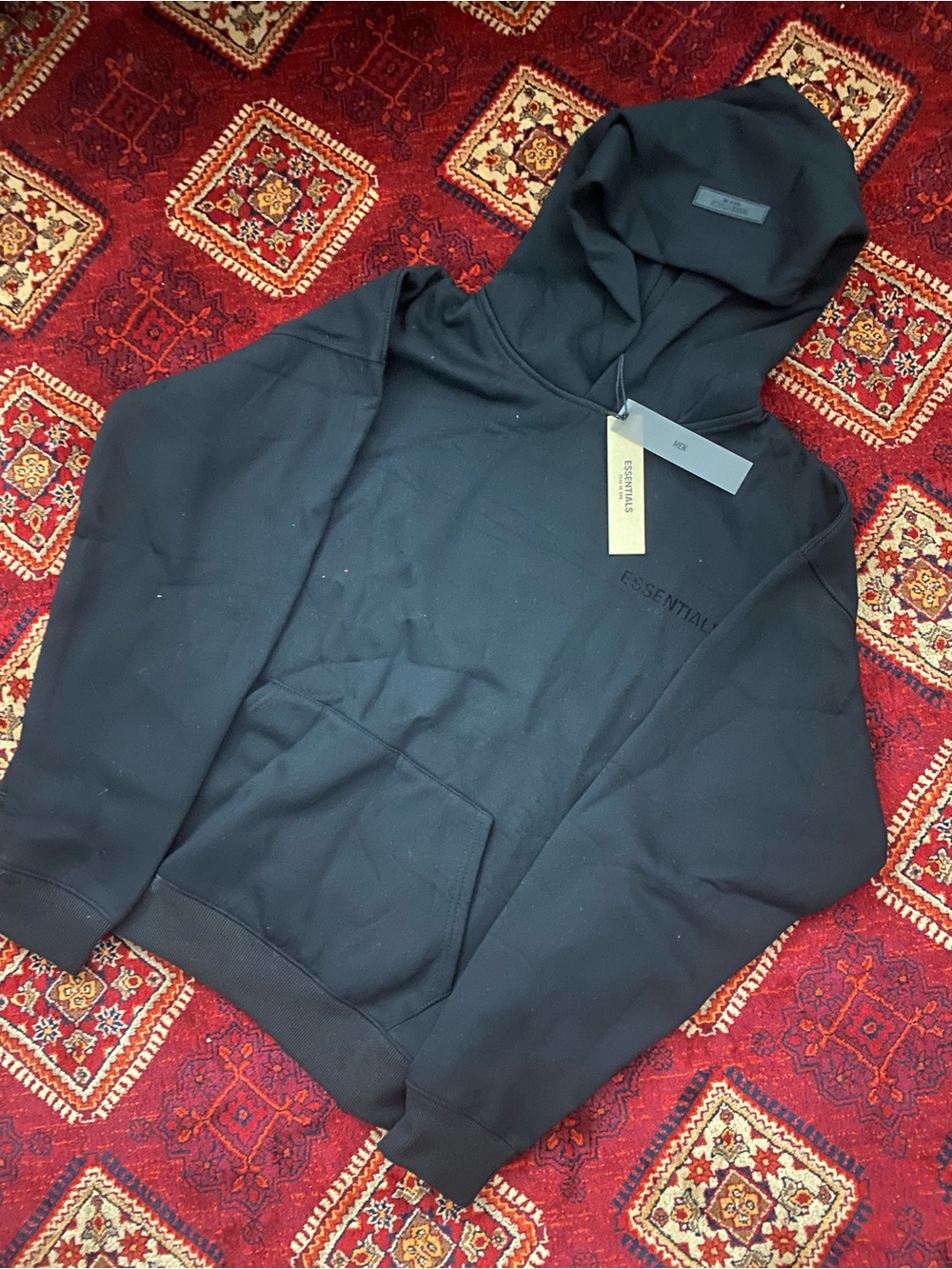 Essentials Black Men’s Pullover Hoodie